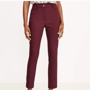 Ann Taylor Sutton Skinny Pant In Aubergine Maroon